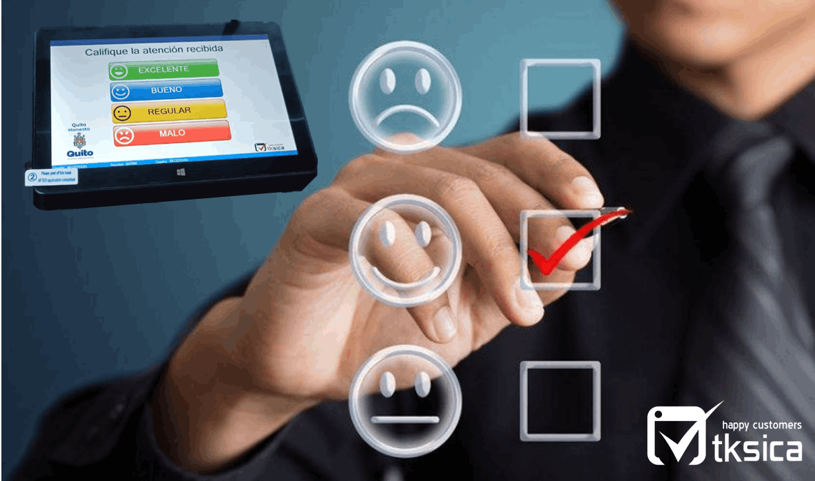 Calificador de atención, calificador de servicio, Calificador evaluador, encuestador, Tksica