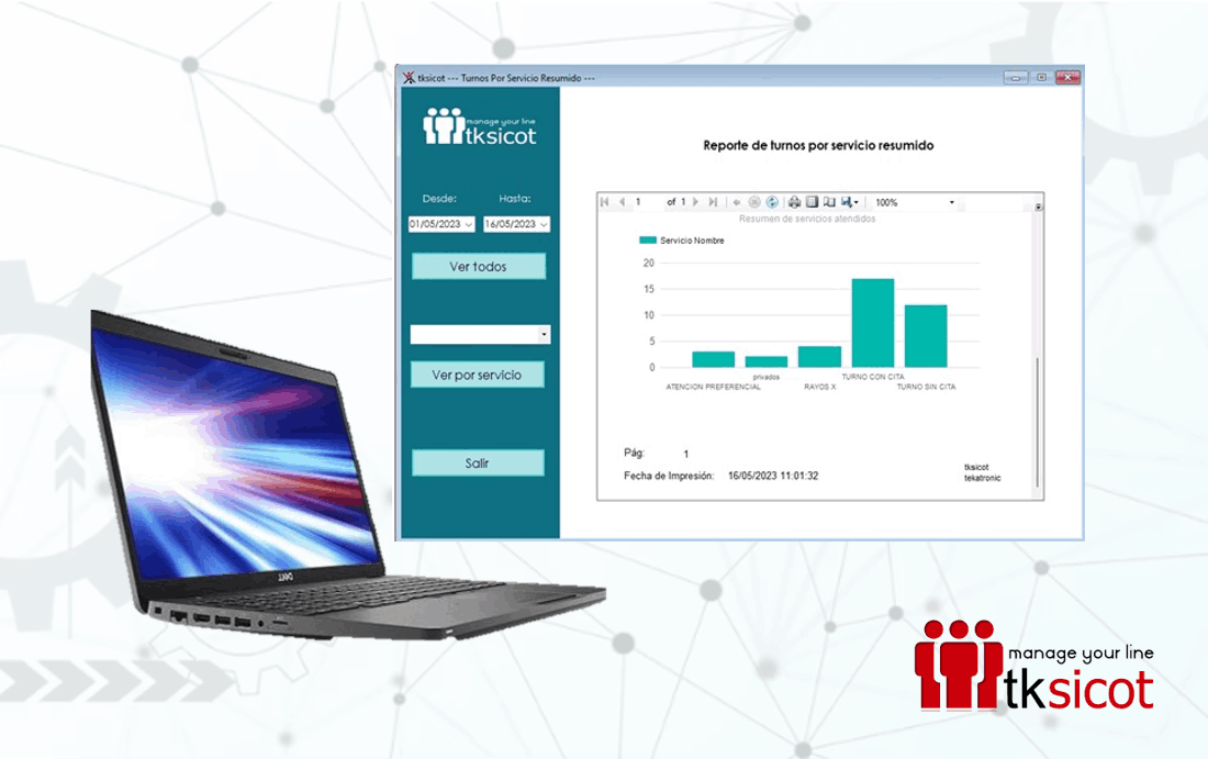 Software de Turnos, estadística, Software control de turnos, tksicot